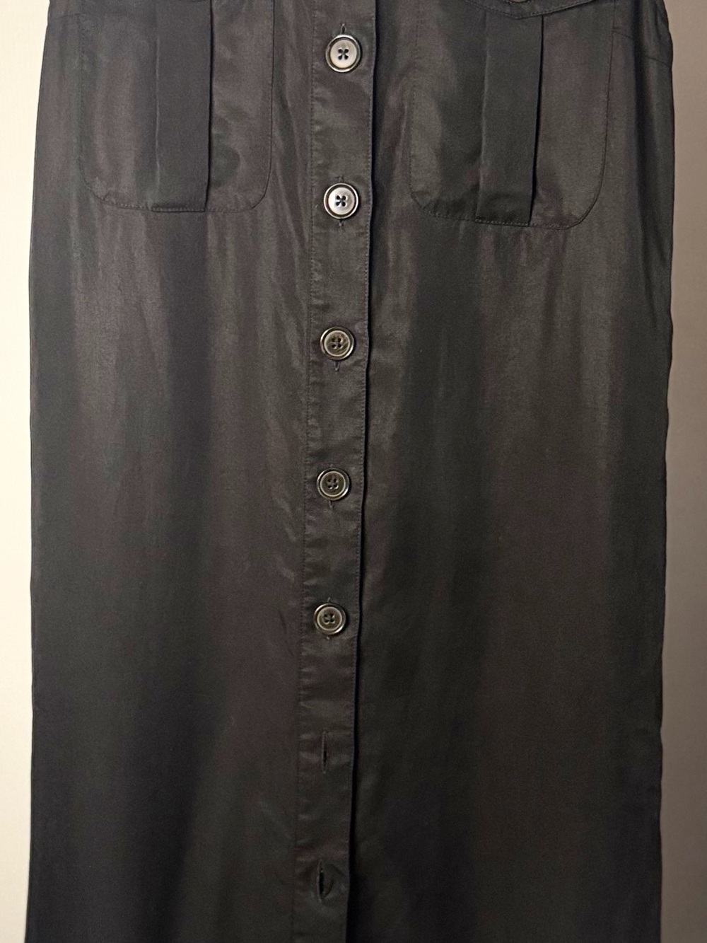 Banana Republic Black Button-Front Midi Skirt
